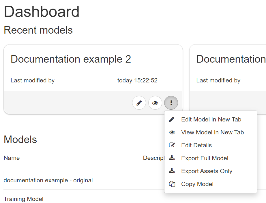 Export from Dashboard
